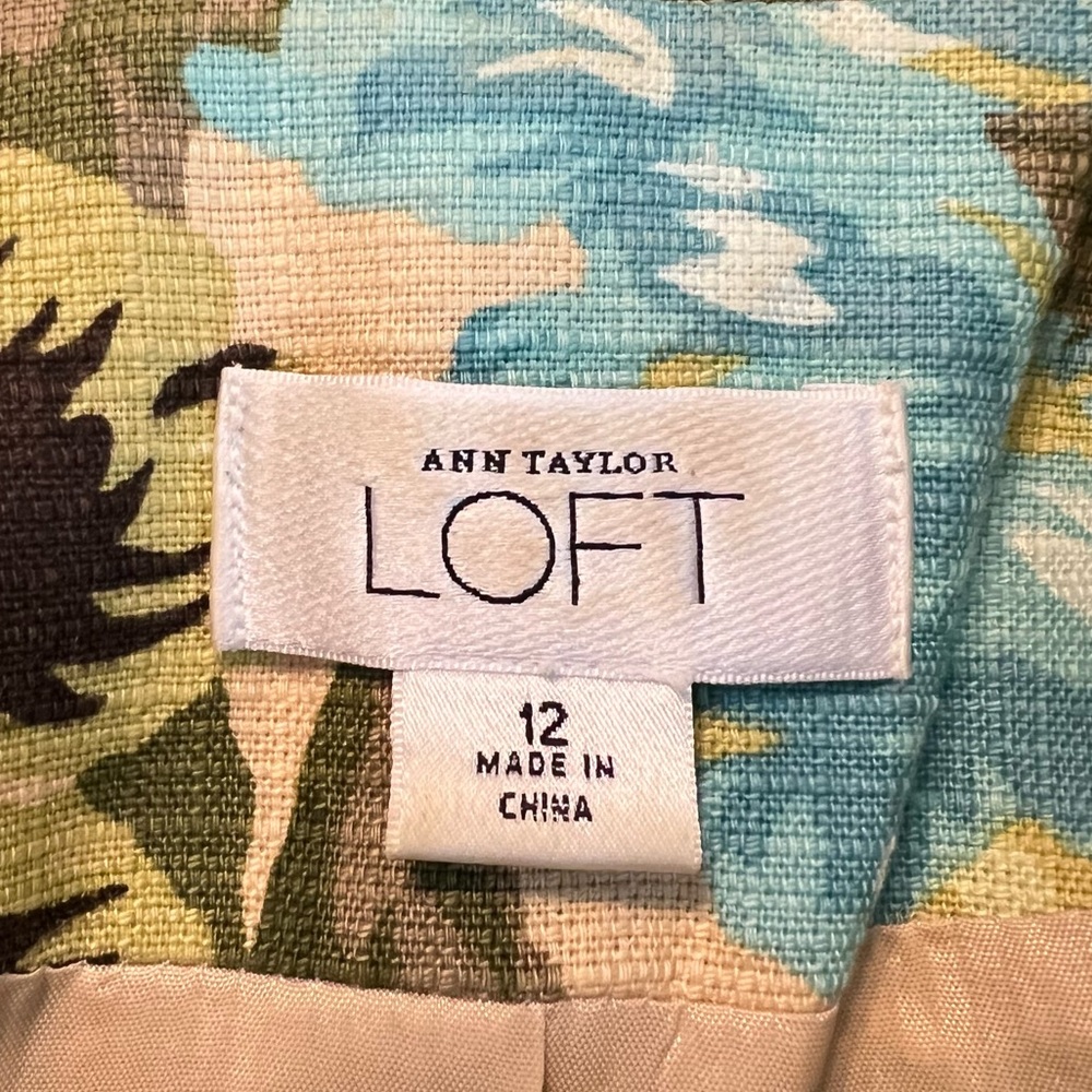 Ann Taylor LOFT Floral Botanical Print Blazer Jacket Size 12 Vibrant Tropical - Picture 8 of 13